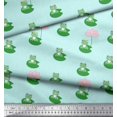 thumbnail image 2 of Soimoi Rayon Fabric Lotus & Frog Kids Print Sewing Fabric Yard 42 Inch Wide, 2 of 3