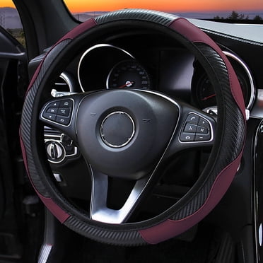 Car Steering Wheel Cover, Comfortable Universal Steering Wheel Cover Exquisite Appearance For Vehicle Black,Black Red,Black Wine Red,Black Purple,Black Blue
