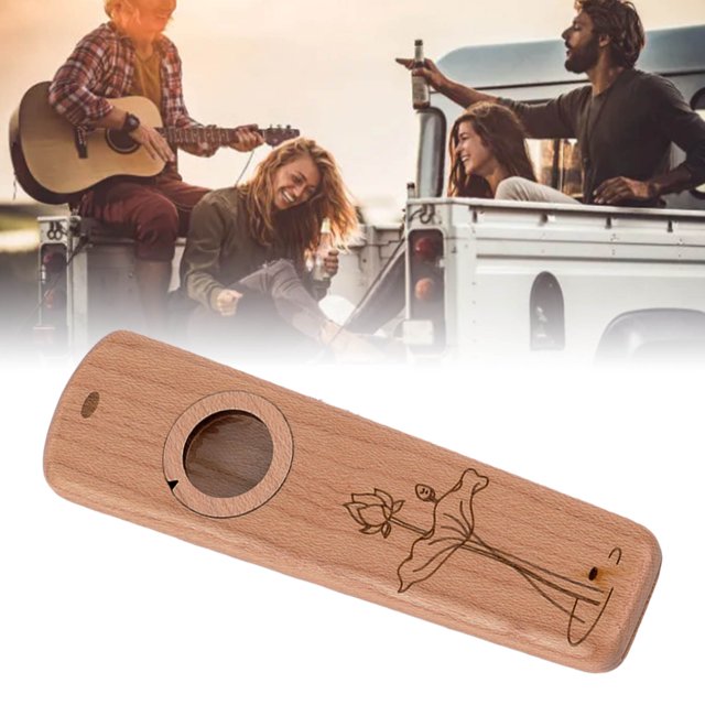 Portable Kazoo,Durable Wood Mouth Kazoo Guitar Partner Flute Musical Instrument Gift