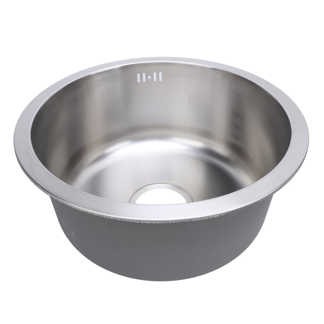 Undermount Kitchen Sink, Stainless Steel Undermount Kitchen Bar Sink with Strainer, 42cm Outer Diameter Single Bowl Kitchen Sink, Small Kitchen Sink for Kitchen Bar RV