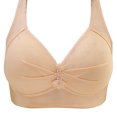 thumbnail image 1 of Birdeem Womens Non Steel Ring Style Printed Gathered Middle Button Breathable Underwear Daily Bra, 1 of 5