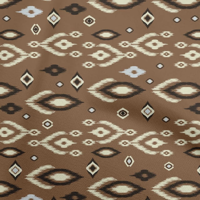 oneOone Tissu en Coton Flex Brun Ikat Matériel de Robe Tissu Imprimé Tissu au Mètre 40 Pouces de Large