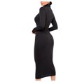 thumbnail image 3 of Gspmoly Robes d'Été, Mode Femme Robe Longue Ajustée à Col Montant à Manches Longues Robe de Couleur Unie Robes de Vacances pour Femmes Liquidation, 3 of 9