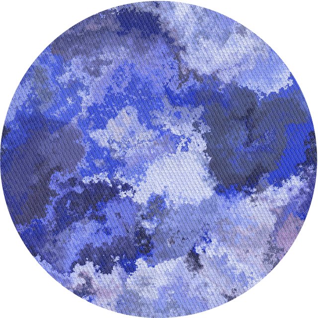 Ahgly Company Tapis d'Intérieur Ronds Transitionnels Bleus Lavables à la Machine, 6 Pieds Rond