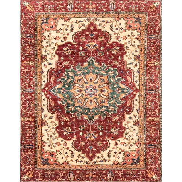 Ahgly Company Tapis d'Intérieur Rectangulaires Abstraits Persans Rouges, 2 Pieds x 5 Pieds
