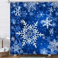 thumbnail image 1 of Christmas Snowflake Shower Curtain Set, Christmas Shower Curtains for Bathroom, Winter Blue Shower Curtain Christmas Decorative Shower Curtains,36X72IN, 1 of 5