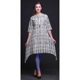 thumbnail image 3 of Bimba Hauts Imprimés Teinture sur Nœuds Shibori Violets pour Femmes Kurti Asymétrique Robe d'Été pour Filles XSmall, 3 of 6