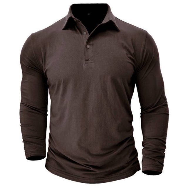 Birdeem Man Solid Color Lapel Button Blouse
