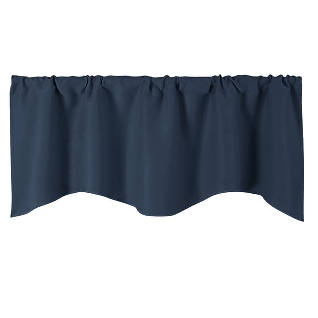TOUMENY Valance Curtains, Microfiber Shade Cloth for Kitchen Living Bathroom, Machine Washable Window Treatments