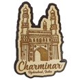 thumbnail image 1 of Printtoo Charminar Hyderabad Souvenir Engraved Wooden Fridge Magnet Gift, 1 of 1