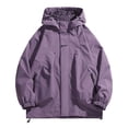 thumbnail image 2 of RXIRUCGD Men's Stitching Drawstring Hooded Slim Fashion Jacket Coat Outwear, Purple, Size: XL, 2 of 4