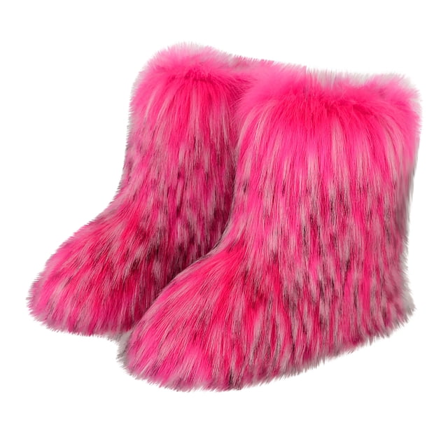 RKSTN Bottes de Neige pour Femmes Mode Couleur Imitation Plus Cachemire Neige Bottes de Neige Chaussures