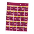 thumbnail image 3 of Wisewang Sturdy Classroom Pocket Chart Organizer Holds Cellphones Sundries And Calculators With Open Access Sturdy And Durable. Red 30 Pockets, 3 of 6