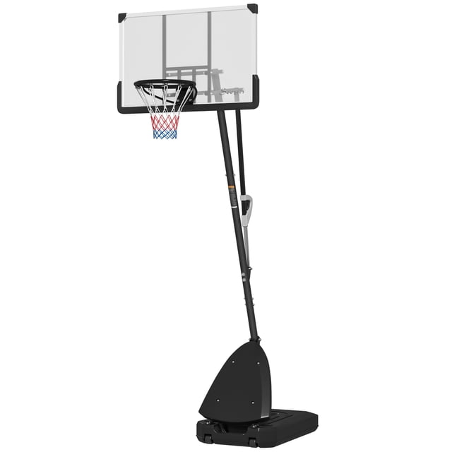CoSoTower Basketball Hoop Outdoor, 4.9-10ft Portable Basketball Goal with 44" Shatterproof Backboard, Rebound System, Wheels