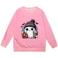 thumbnail image 3 of MIASHUI Chandails à Capuchon et Chandails pour Filles Mode Enfants Halloween Mignon Imprimé Col Rond Sans Capuche Manches Longues Chandail Rose, 2-3 Ans, 3 of 3