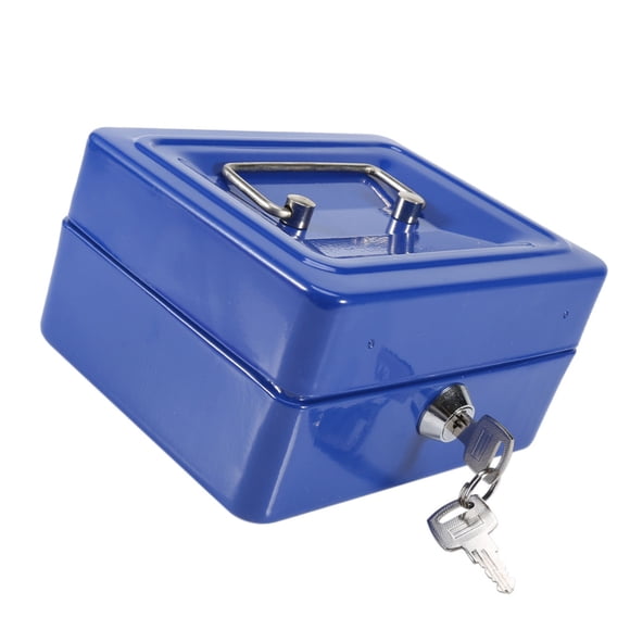 Fireproof Safe Box with Lock and Key, Metal Portable Safe Lock Box for Documents, Jewelry, Coins, Fireproof Anti Theft Multipurpose Security Case