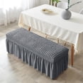 thumbnail image 3 of Long Bench Cover Stretch Seat Case Protector Removable Piano Bench Cushion Cover for Hotel, Kitchen, Bedroom, Living Room, Decor Gray, 3 of 7
