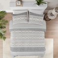 thumbnail image 2 of Boho King Comforter Bedding Sets, Gray and Cream Farmhouse Comforter Set , Mid Century Modern Bedding ,Cotton Top , 3-Pieces Including Matching Pillow Shams (104x90 Inches), 2 of 15