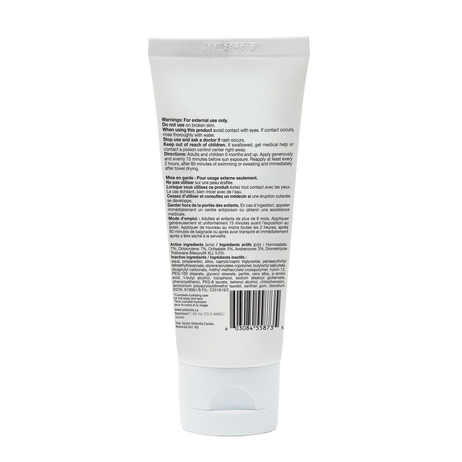 Garnier Ombrelle Complete Dry Touch Écran solaire Complete Dry Touch FPS 30, visage et le corps, peaux sensibles, résistant à l'eau, non gras, hypoallergénique, haute protection à large spectre UVA/UV