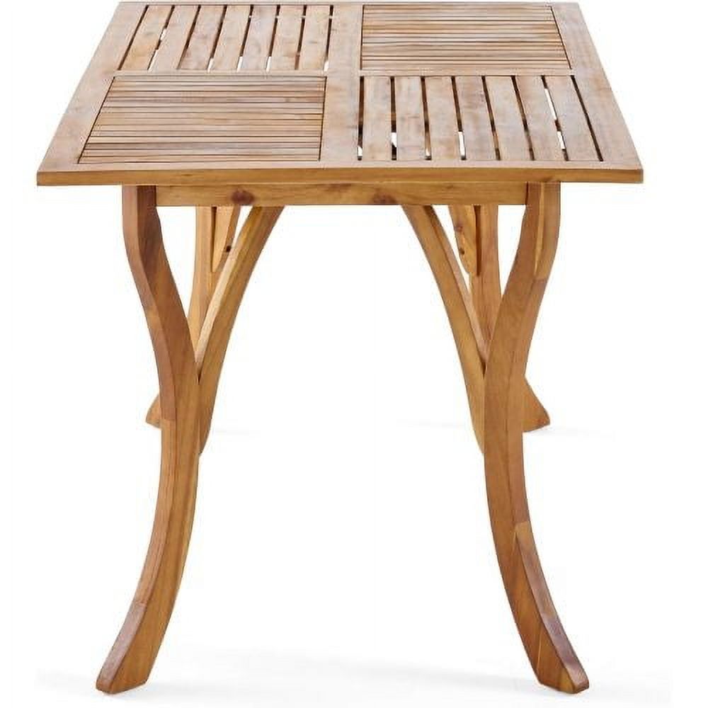 Homy Casa Table à Manger Extérieure en Acacia, 59 po, Table de Patio Rectangulaire à Lattes, Teck