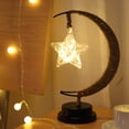 thumbnail image 4 of Feltree Lampe de Nuit USB Lune Étoile - Lampe de Table Décorative en Fer Artisanal à DEL avec Commande Tactile à Intensité Réglable et Création d'Ambiance Chaleureuse, 4 of 8