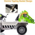 thumbnail image 2 of OUYAWEI 12V Ride on Dump Truck, Ride on Car with Electric Dump Bed, Remote Control and Extra Shovel,Construction Vehicle with USB, MP3, Music Player, Battery Indicator,White and Green, 2 of 8