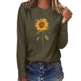 thumbnail image 1 of Jsaierl Chandails en Molleton à Imprimé Tournesol pour Femmes Mignons Manches Longues Col Rond Chandail Tendance Décontracté Tops Amples Automne Hiver Chemises Chaudes et Confortables, 1 of 7