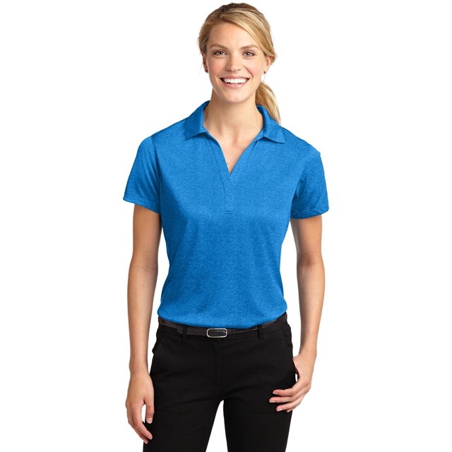 Sport-Tek Ladies Heather Contender Polo, Blue Wake Heather, Small
