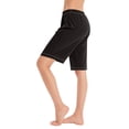 thumbnail image 1 of Plebaso Knee Length Shorts for Women Drawstring Lounge Long Shorts Summer Athletic Shorts with Pockets, 1 of 4