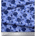 thumbnail image 2 of Soimoi Blue Velvet Fabric Leaves,Insect & Floral Artistic Fabric Prints by Yard 58 Inch Wide, 2 of 3