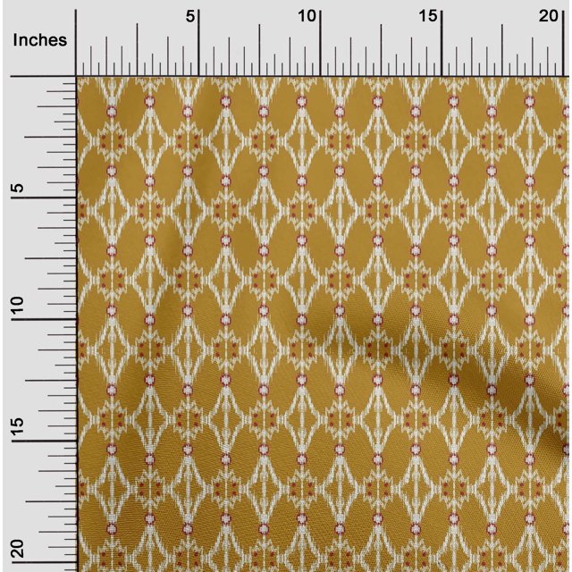 oneOone Cotton Poplin Fabric Geometric Ikat Print Fabric By Yard 42 Inch Wide