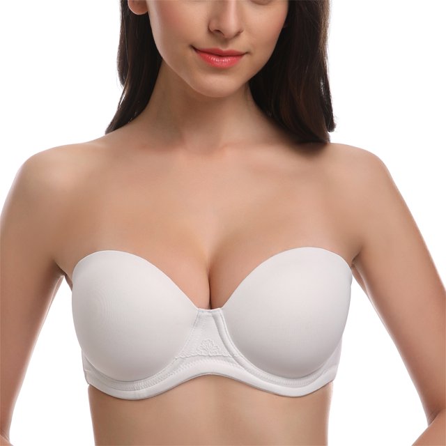 Women's Strapless Plus Size Full Figure Bra Underwire Multiway Contour Bra