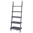 thumbnail image 3 of Pemberly Row Five Shelf Ladder Bookcase in Gray Solid Wood Finish, 3 of 4