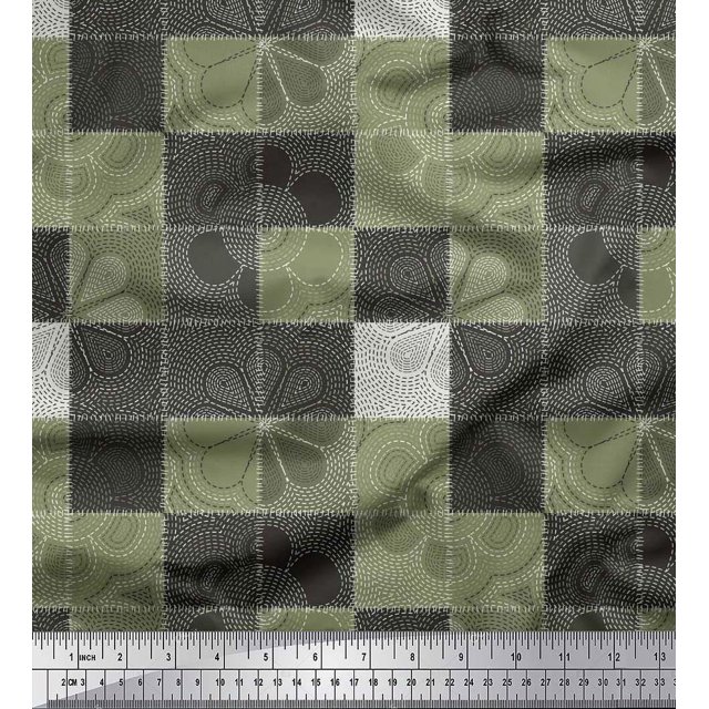 Soimoi Rayon Fabric Flower Artistic Decor Fabric Printed Yard 56 Inch Wide