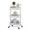 thumbnail image 2 of Storage Trolley Plastic Simple 3 Tiers Rack Cart Rolling Utility Cart with Wheel, 2 of 9