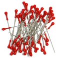 thumbnail image 1 of UNIQUE CREATIV Easy Hold Red Ball-Head Pins, 38 mm (1.5 in), 60-Pack, 1 of 5