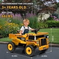 thumbnail image 3 of BeesClover 12V Kids Ride on Dump Truck with Remote Control, Electric Dump Bed & Shovel, Toddler Construction Vehicle Ride on Toy with Spring Suspension, Music, and LED Lights, 3 of 6