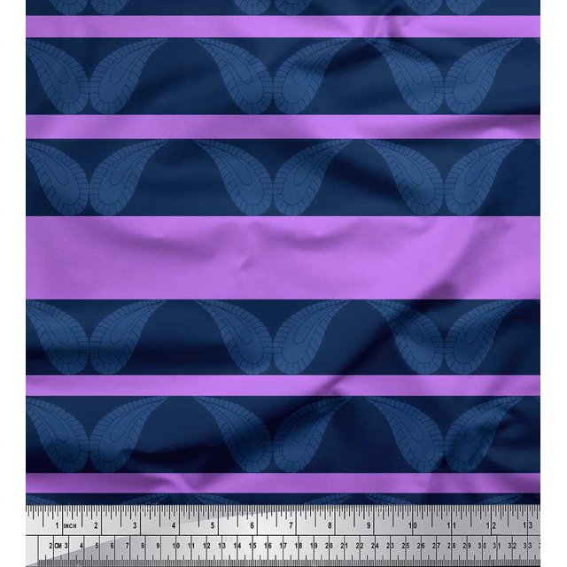 Soimoi Modal Satin Fabric Stripe & Paisley Decor Fabric Printed Yard 42 Inch Wide