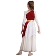 thumbnail image 2 of Jhaoyu Robe de Danse Asymétrique pour Filles Enfants, Robe de Danse Lyrique, Bloc de Couleur, Robe de Culte Liturgique Bourgogne 8, 2 of 7