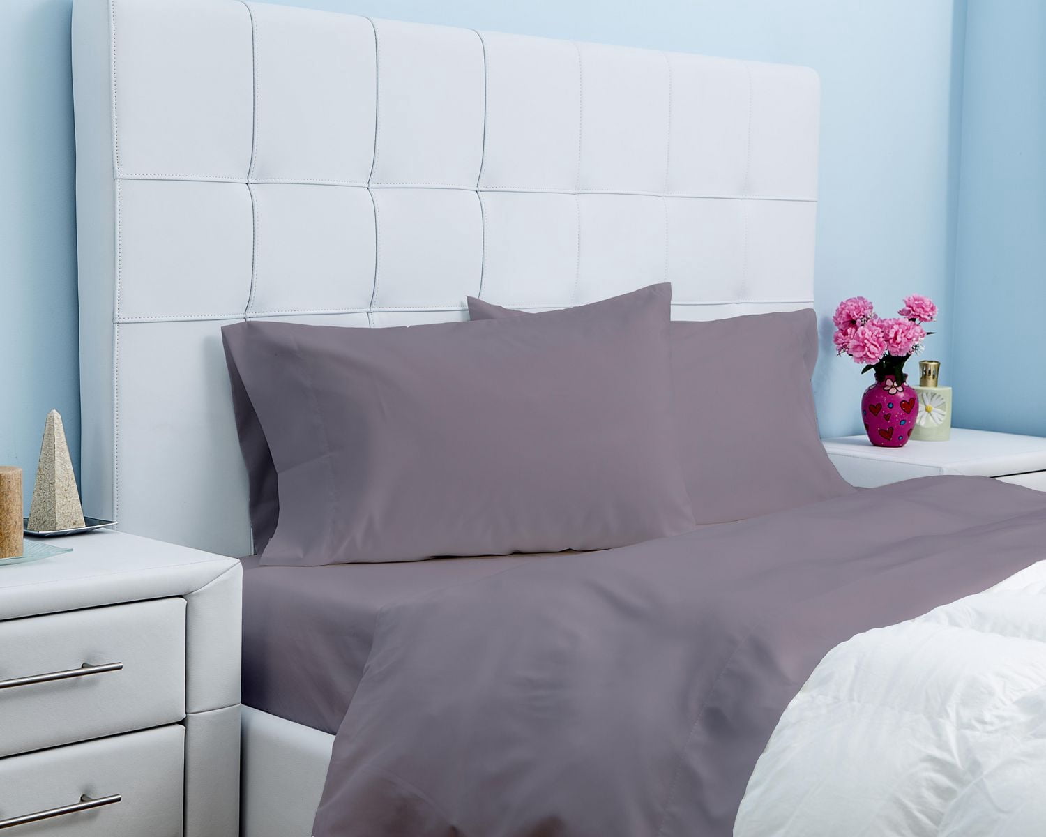 Ensemble de draps en microfibre de Gouchee Home – Ensemble de literie 3 pièces, microfibre ultra-douce, draps gris infroissables et respirants