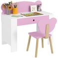 thumbnail image 1 of Ensemble Bureau et Chaise pour Enfants, Table d'Étude et Chaise avec Tiroir de Rangement, Rose, 1 of 10