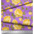thumbnail image 2 of Soimoi Rayon Fabric Leaves & Rose Floral Printed Fabric 1 Yard 56 Inch Wide, 2 of 3