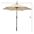 thumbnail image 3 of Costway Parasol de Marché pour Patio 9 Pieds à DEL Solaires, Inclinaison Réglable, Manivelle, Beige, 3 of 9