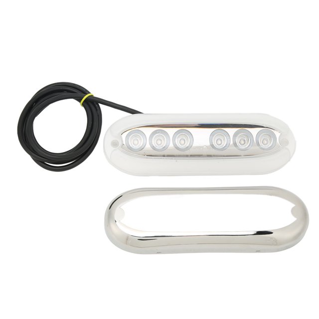 LED Underwater Boat Light, Low Power Loss IP68 Waterproof 6 LED Lamp Beads Boat Underwater Light Environmental Protection for Yachts White Light/9.5W,Blue