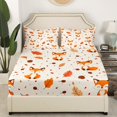 thumbnail image 2 of YST Ensemble de Literie Récolte d'Automne Format Simple, Draps de Lit Animaux Fox Mignons Feuilles d'Érable Drap-Housse Joyeux Action de Grâce Ensemble de Lit pour Enfants Garçons Filles avec 1 Taie d'Oreiller, 2 of 5