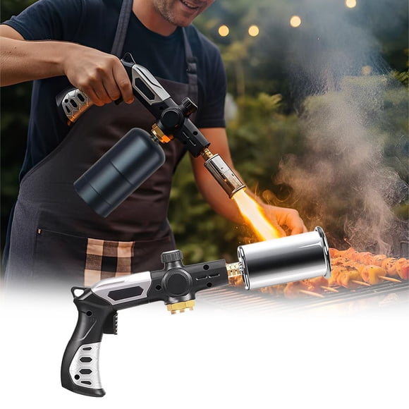 Fesfesfes Propane Torch, Adjustable Flame Flame Thrower with Safety Lock for BBQ, Grill, Searing Steak,Cooking,Charcoal Lighter,Camping Gift Idea (Propane Tank Not Included)