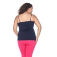 thumbnail image 3 of White Mark Universal PS132-02 Plus Size Lace Trim Tank Top, Navy - One Size, 3 of 4