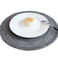 thumbnail image 1 of Ensemble de 4 Napperons Ronds Napperons Ronds en Coton Tressé pour Table de Cuisine Table à Manger Fête de Vacances, Gris Foncé, 1 of 8