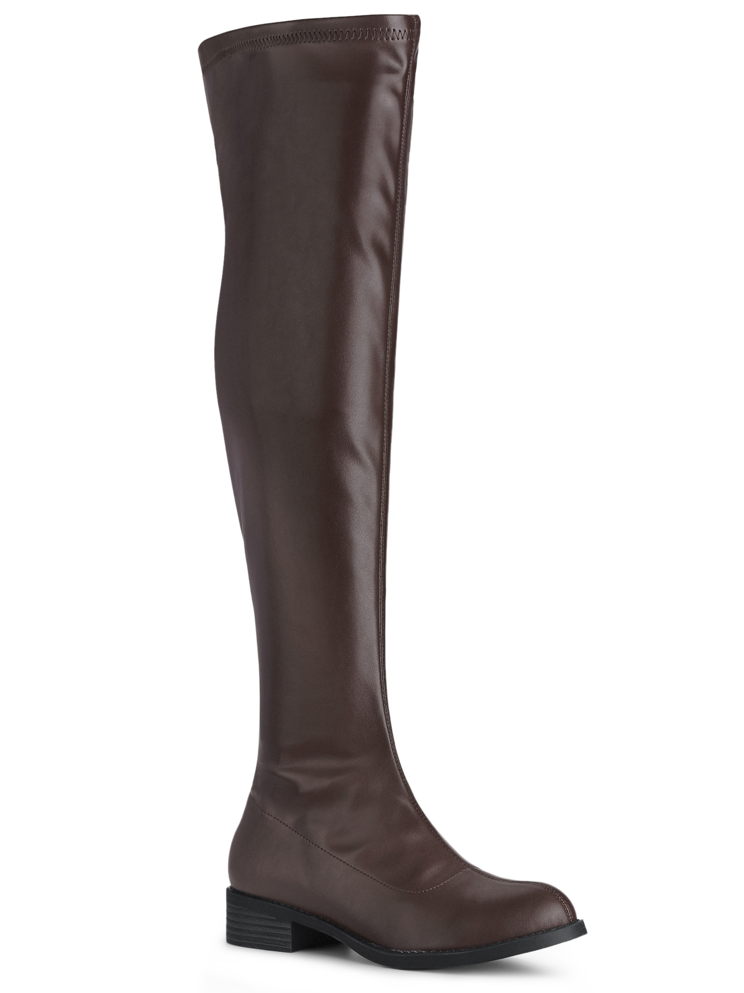 Bottes Hautes à Talons Carrés et Bout Rond pour Femmes de Unique Bargains