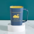 thumbnail image 4 of Sentmoon Toothbrush Cup Mouthwash Cups Bathroom Mouthwash Cup Cute Couple Toothbrush Cup Rain Pattern Handle Plastic Drinking Cup Water Cup for Home Bathroom, 4 of 9